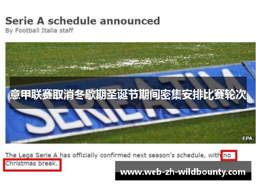 意甲联赛取消冬歇期圣诞节期间密集安排比赛轮次